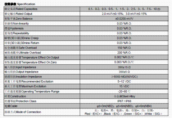 NB2-0.2t,NB2-0.2t稱(chēng)重傳感器技術(shù)參數(shù)圖